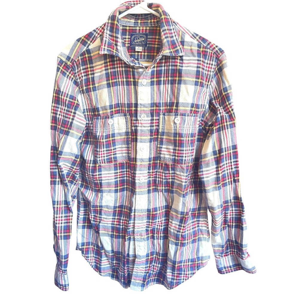 J. Crew Plaid Button Down Long Sleeve Cotton Shirt Men's Size Small